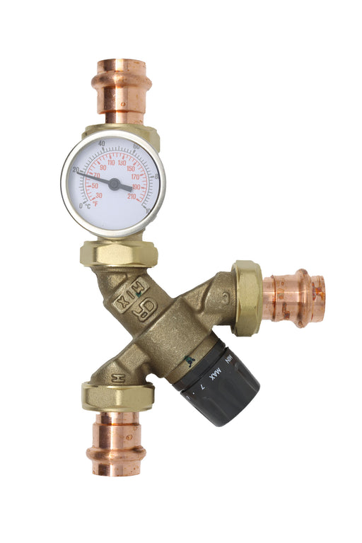 Caleffi 520516A AngleMix™ 3-Way Angle-Style Thermostatic Mixing Valve with Temperature  - Edmondson supply