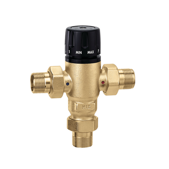 Caleffi 521500A MixCal™ 3-Way Thermostatic Mixing Valve, 3/4" MNPT - Edmondson Supply
