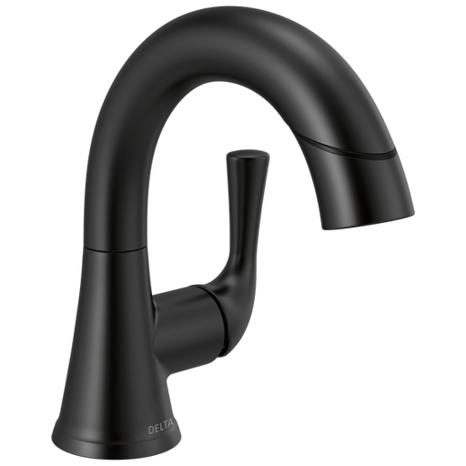 Delta KAYRA™ 533LF-BLPDMPU Single Handle Pull-Down Bathroom Faucet In Matte Black - Edmondson Supply