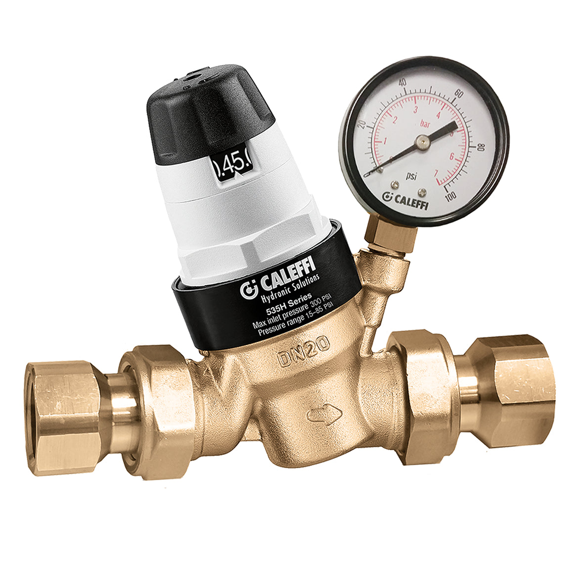Caleffi 535361HA PresCal™ Pressure Reducing Valve, with Gauge (low lead, pre-adjustable), 1" FNPT - Edmondson Supply