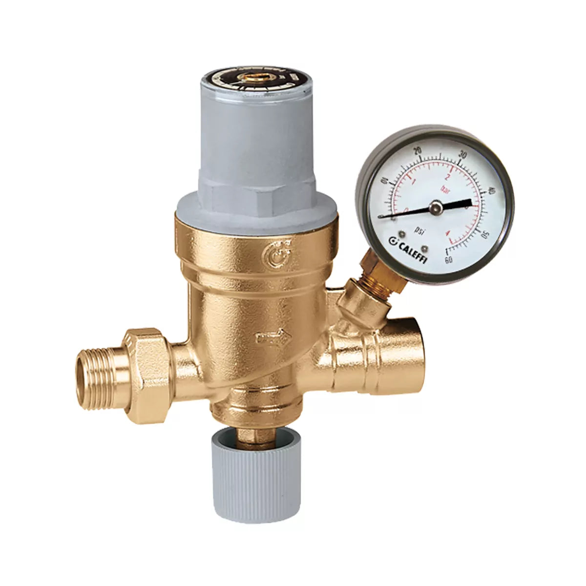 Caleffi 553642A AutoFill™ Automatic Fast-Filling Boiler Fill Valve, 1/2" NPT X 1/2" NPT w/ Pressure Gauge - Edmondson Supply