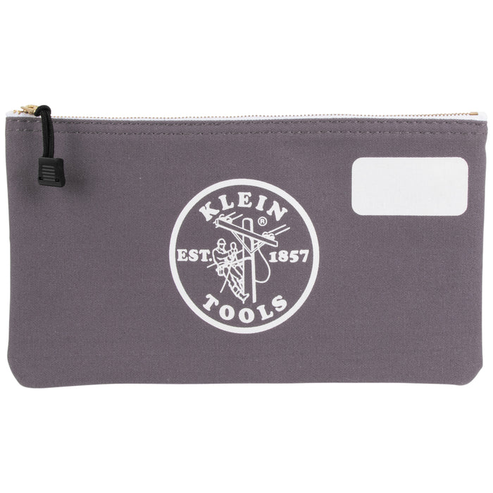 Klein Tools 55578 Zipper Bag with Divider, Canvas Tool Pouch, 7-Inch, Gray - Edmondson Supply