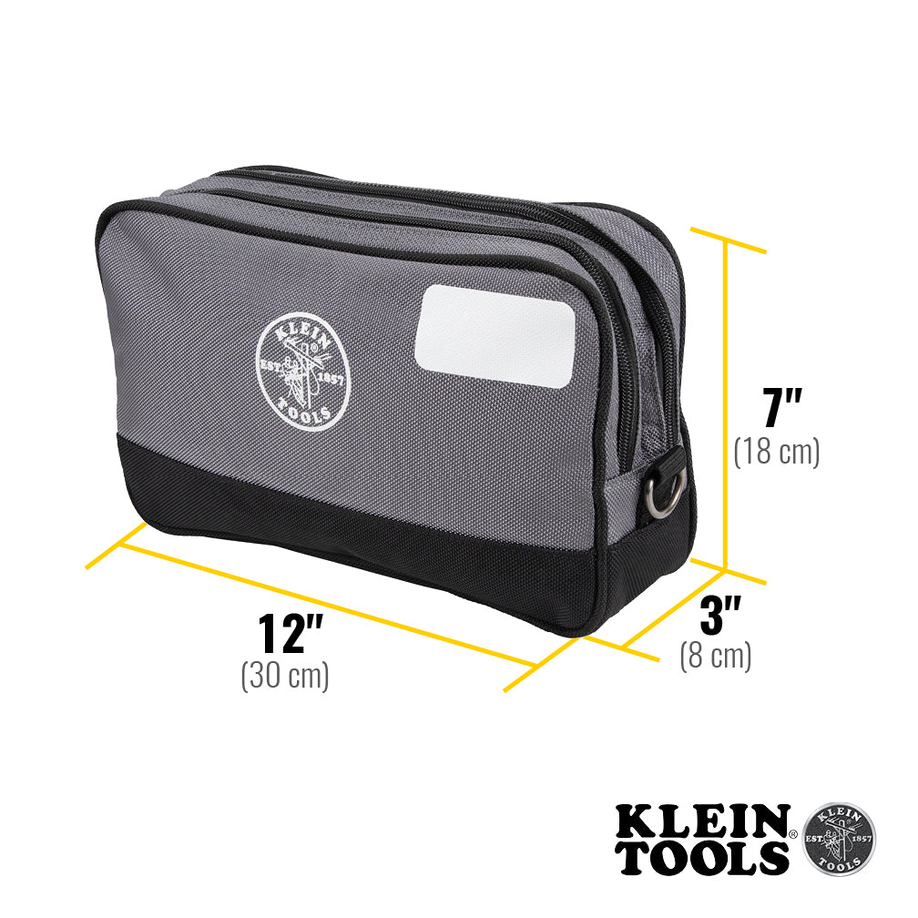 Klein Tools 55583 Double Zipper Bag, 12 x 7-Inch - Edmondson Supply