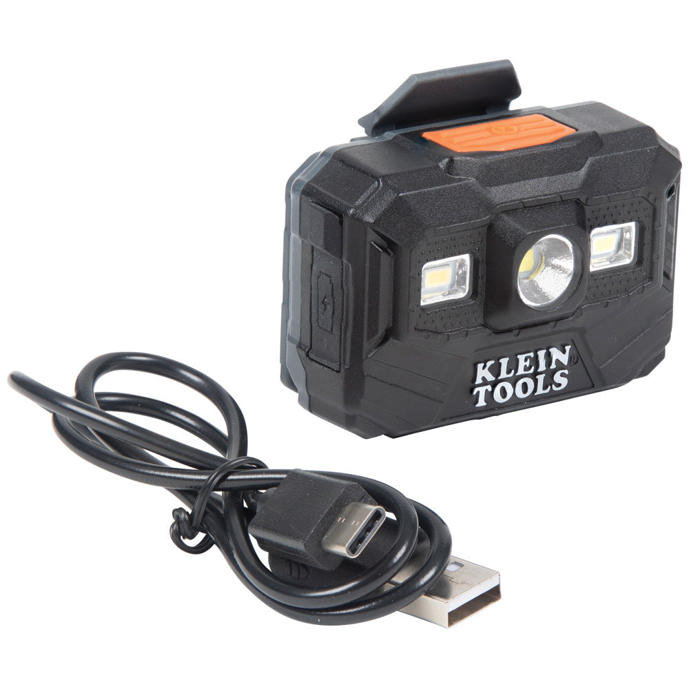Klein Tools 60107RL Hard Hat, Non-Vented, Cap Style with Rechargeable Headlamp, White - Edmondson Supply