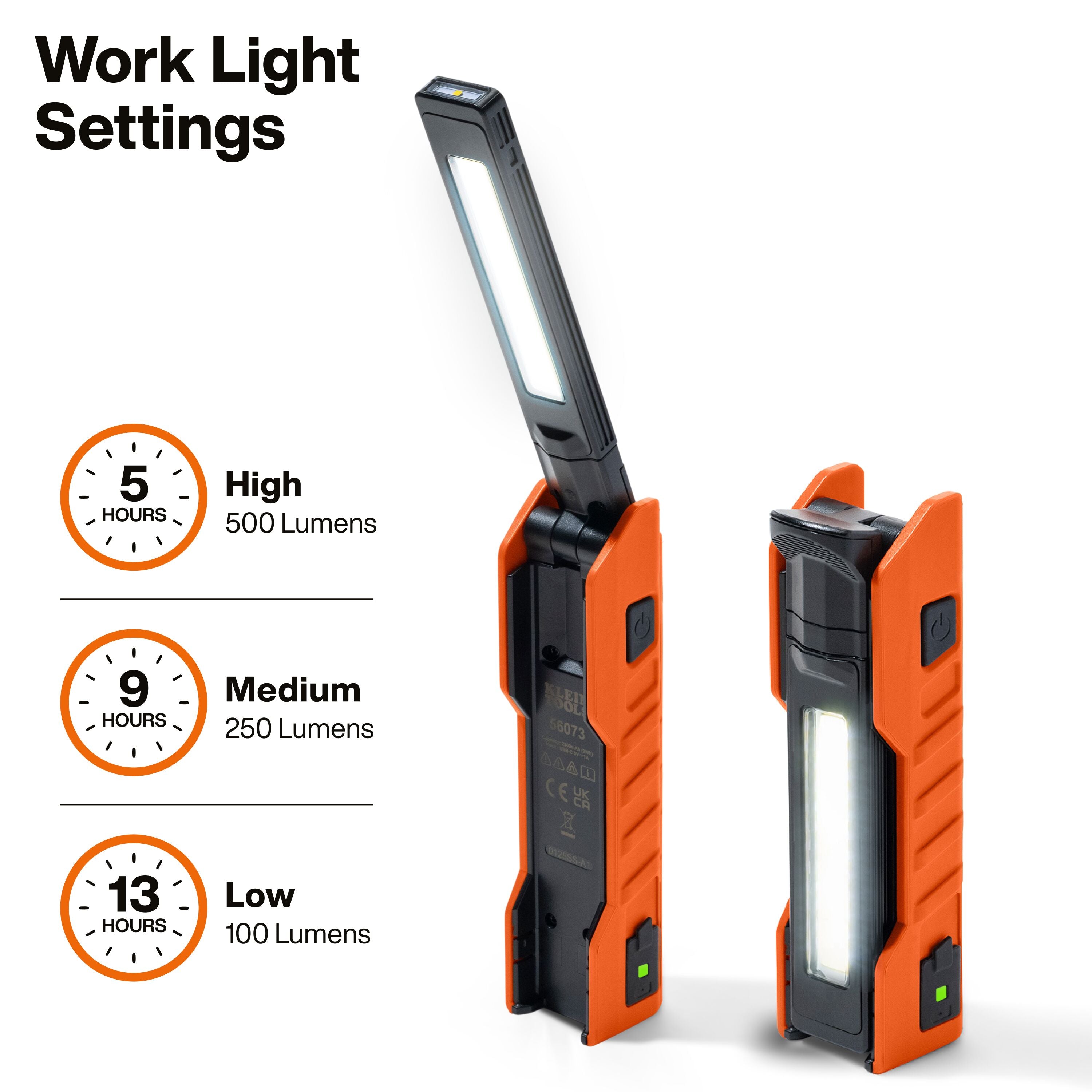 Klein Tools 56073 Rechargeable Handheld Folding Work Light - Edmondson Supply