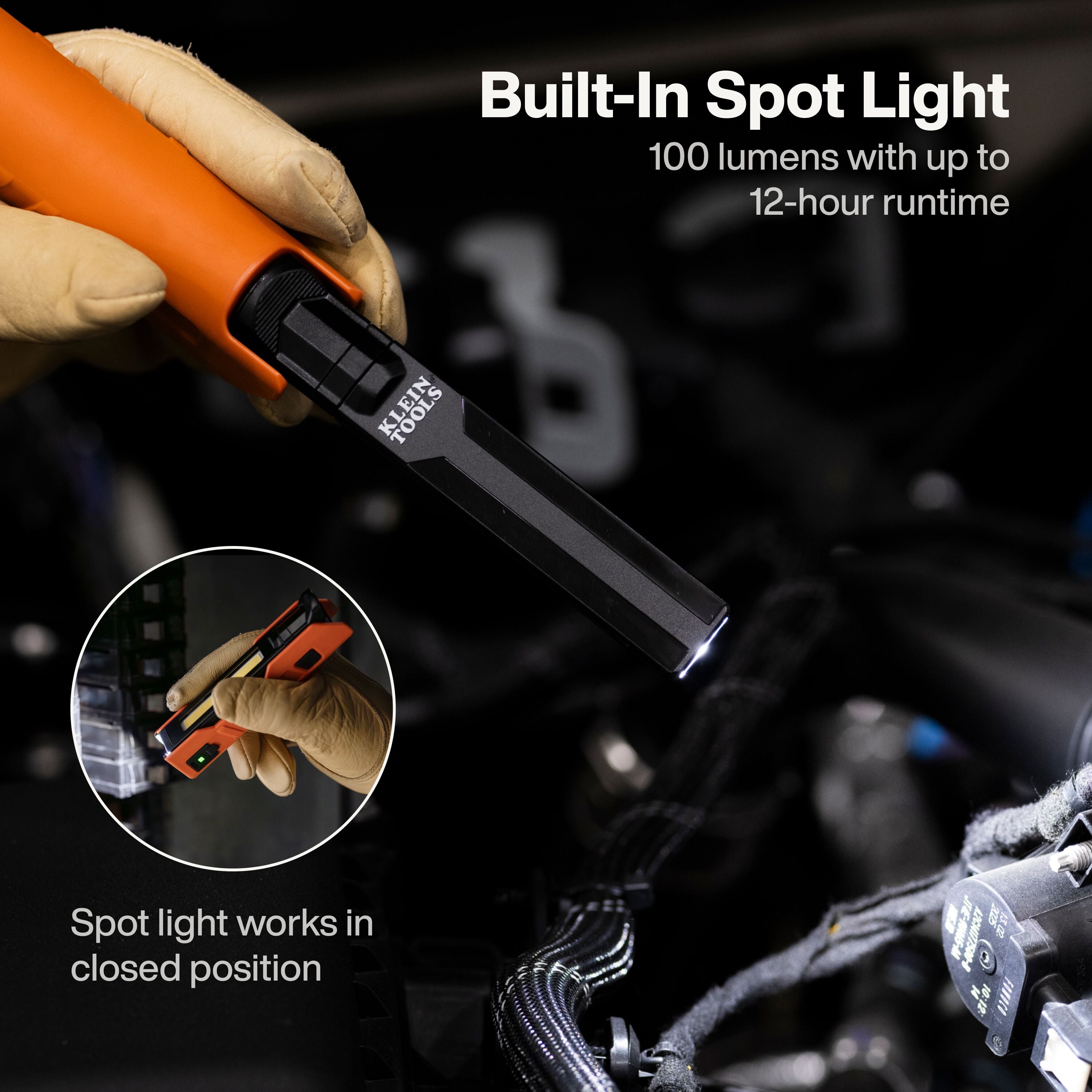Klein Tools 56073 Rechargeable Handheld Folding Work Light - Edmondson Supply