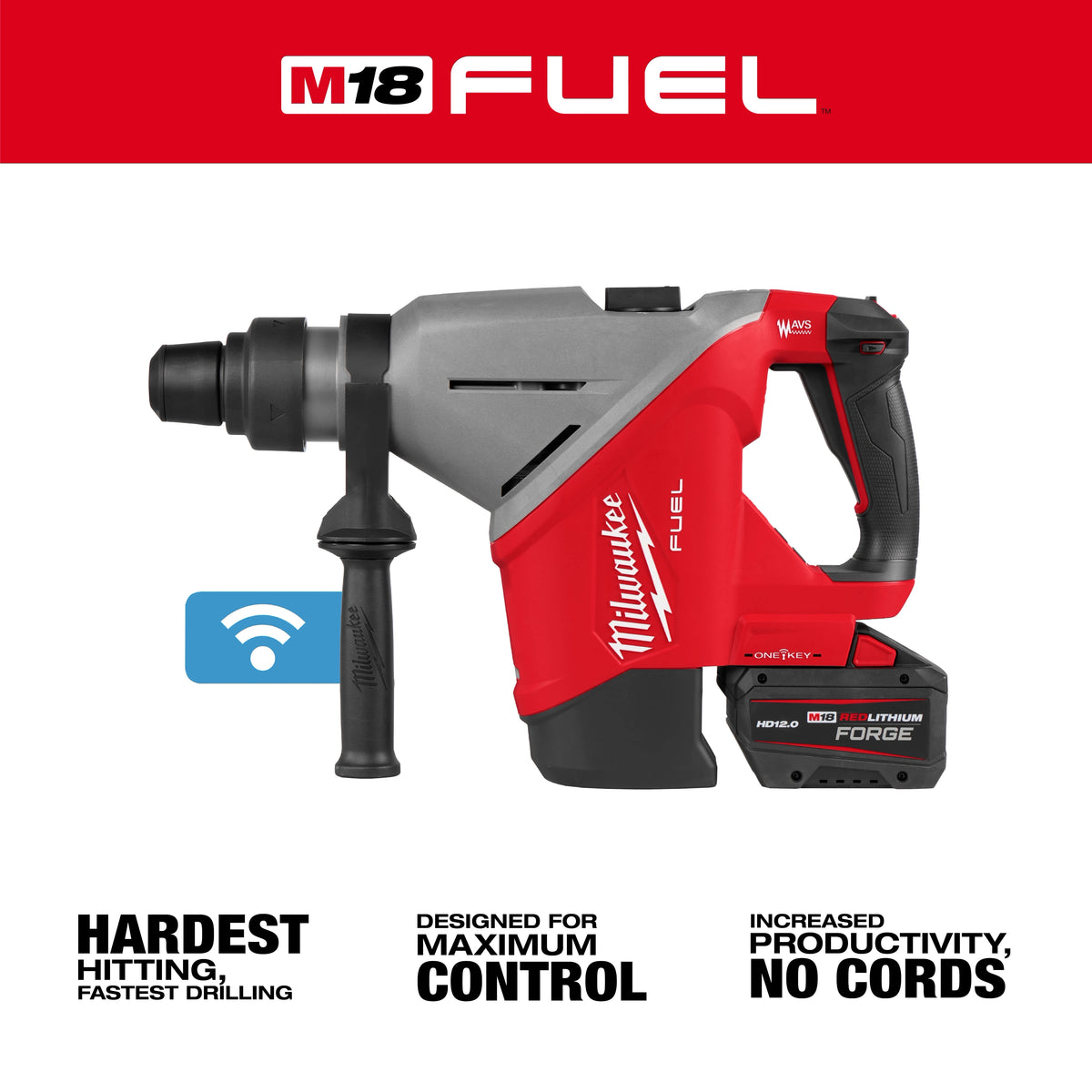 Milwaukee 2918-22HD M18 FUEL™ 1-3/4" SDS MAX Rotary Hammer Kit w/ ONE-KEY™ - Edmondson Supply