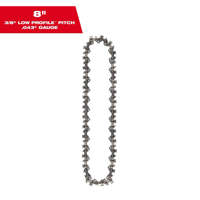 Milwaukee 49-16-2750 8" 3/8" LOW PROFILE™ Pitch, .043" Gauge Saw Chain - Edmondson Supply