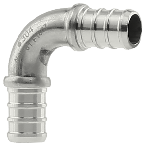 Boshart SSPEX-E05 1/2" Stainless Steel PEX Crimp 90° Elbow - Edmondson Supply