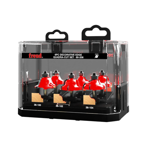 Freud 90-206 6 Piece Decorative Edge Quadra-Cut™ Router Bit Set - Edmondson Supply