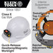 Klein Tools 60107RL Hard Hat, Non-Vented, Cap Style with Rechargeable Headlamp, White - Edmondson Supply