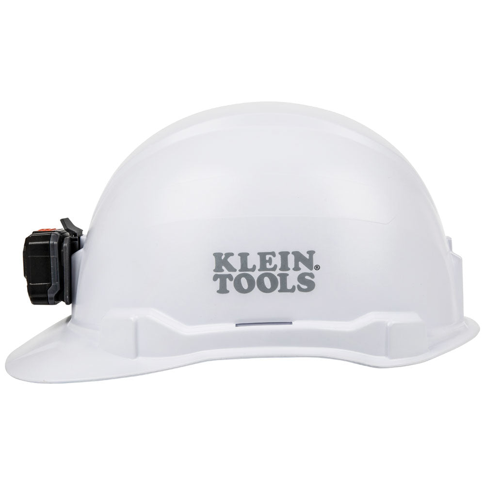 Klein Tools 60107RL Hard Hat, Non-Vented, Cap Style with Rechargeable Headlamp, White - Edmondson Supply