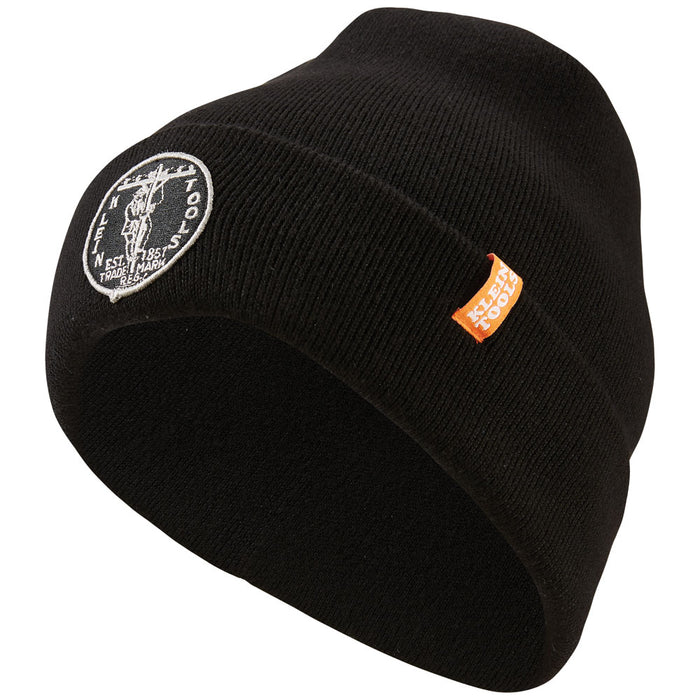 Klein Tools 60388 Heavy Knit Hat, Black, Vintage Patch Logo - Edmondson