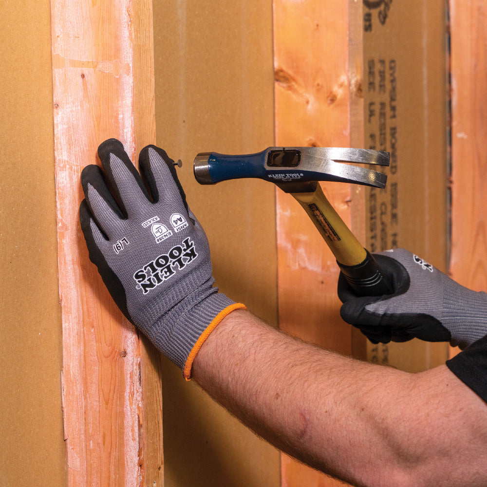 Klein Tools 60589 Knit Dipped Gloves, Cut Level A4, Touchscreen, Large, 2-Pair - Edmondson Supply