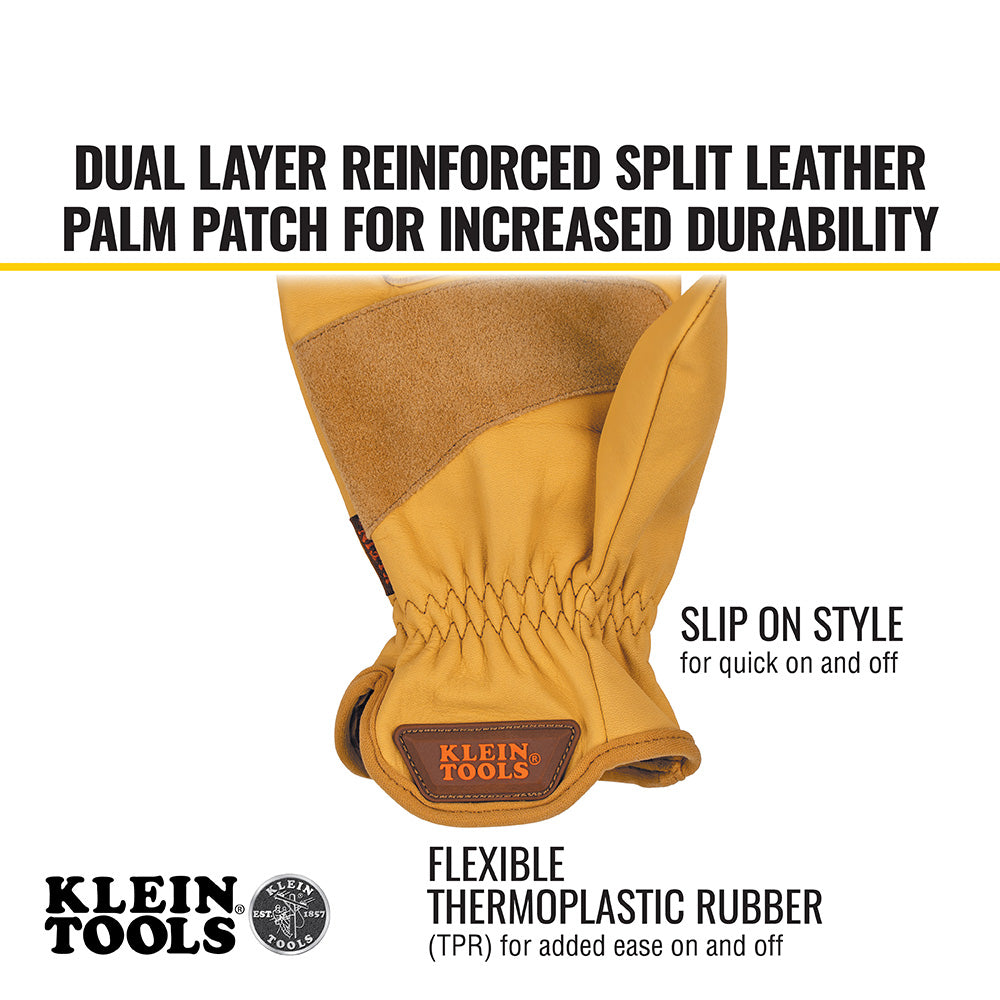 Klein Tools 60605 Cowhide Leather Gloves, X-Large - Edmondson Supply