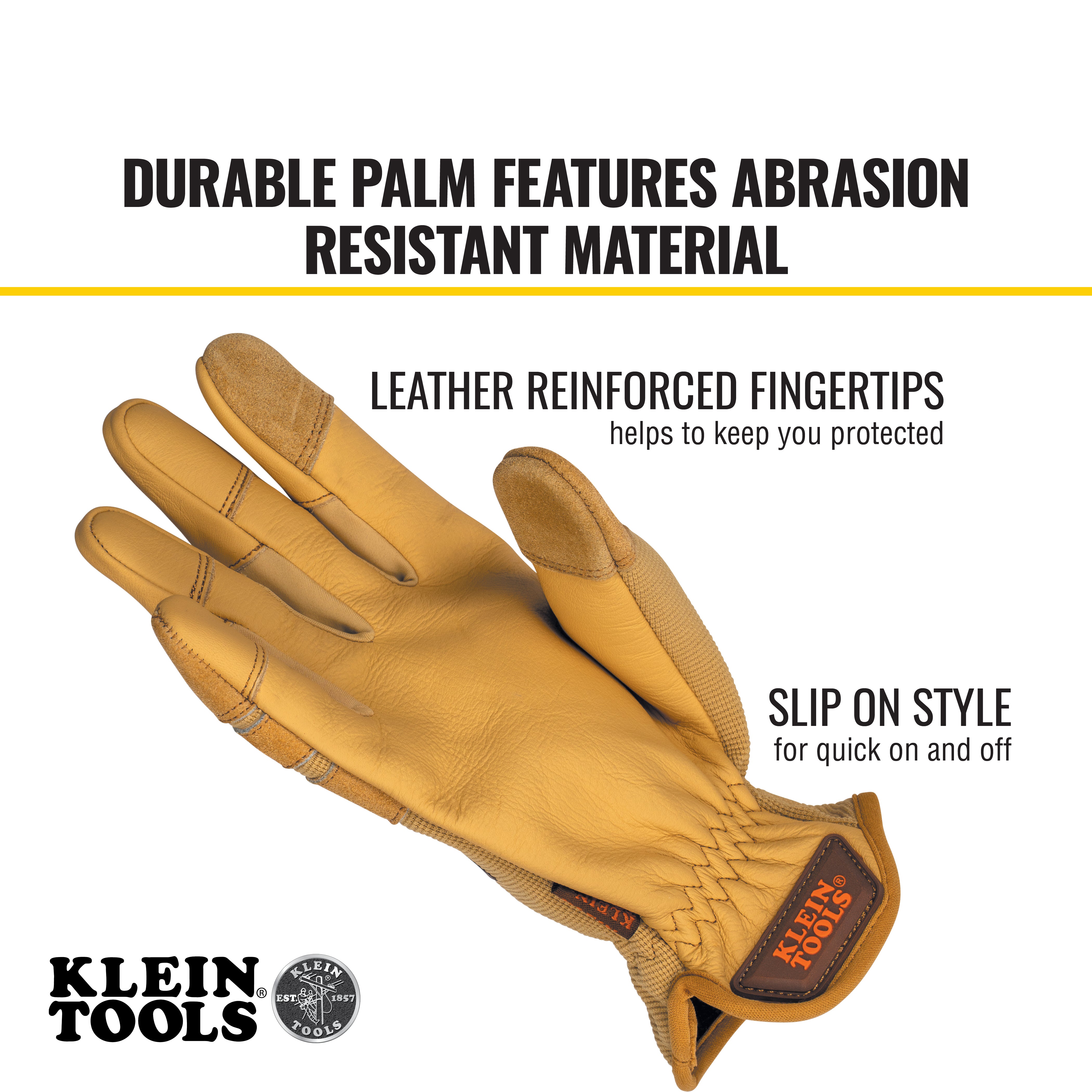 Klein Tools 60609 Leather All Purpose Gloves, X-Large - Edmondson Supply