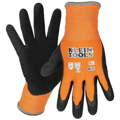 Klein Tools 60835 Winter Knit Dipped Gloves, Cut Level A1, Touchscreen, Medium - Edmondson Supply