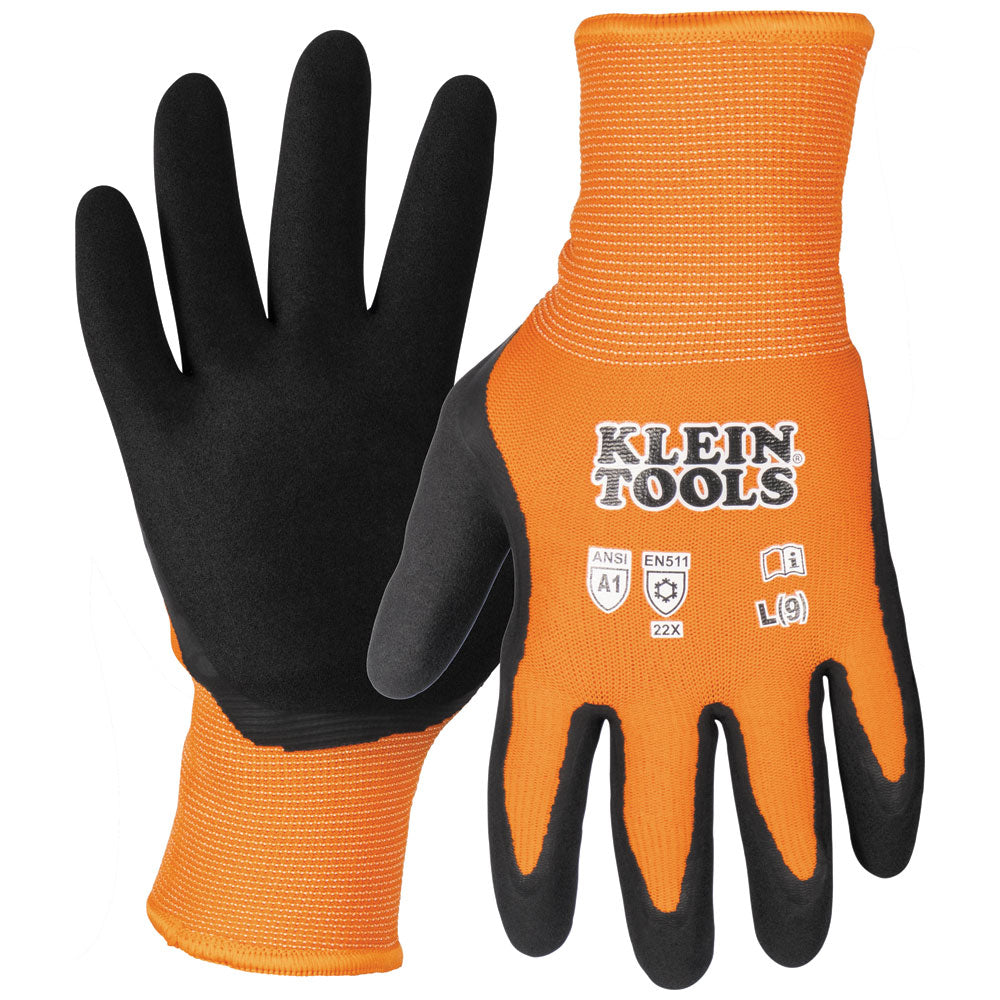 Klein Tools 60836 Winter Knit Dipped Gloves, Cut Level A1, Touchscreen, Large - Edmondson Supply