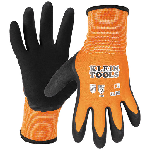 Klein Tools 60837 Winter Knit Dipped Gloves, Cut Level A1, Touchscreen, X-Large - Edmondson Supply