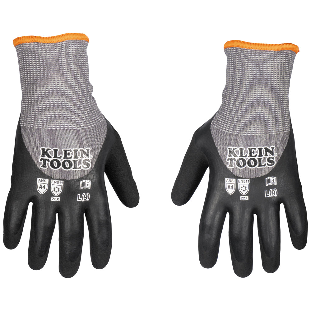 Klein Tools 60839 Winter Knit Dipped Gloves, Cut Level A4 Touchscreen, Large - Edmondson Supply