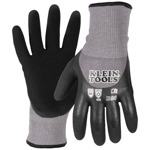 Klein Tools 60840 Winter Knit Dipped Gloves, Cut Level A4, Touchscreen, X-Large - Edmondson Supply