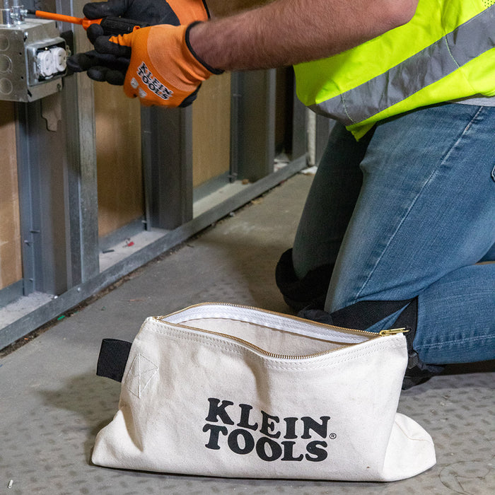 Klein Tools 62042 Zipper Bag, Extra-Long Canvas Tool Pouch, 16-Inch, Natural - Edmondson Supply