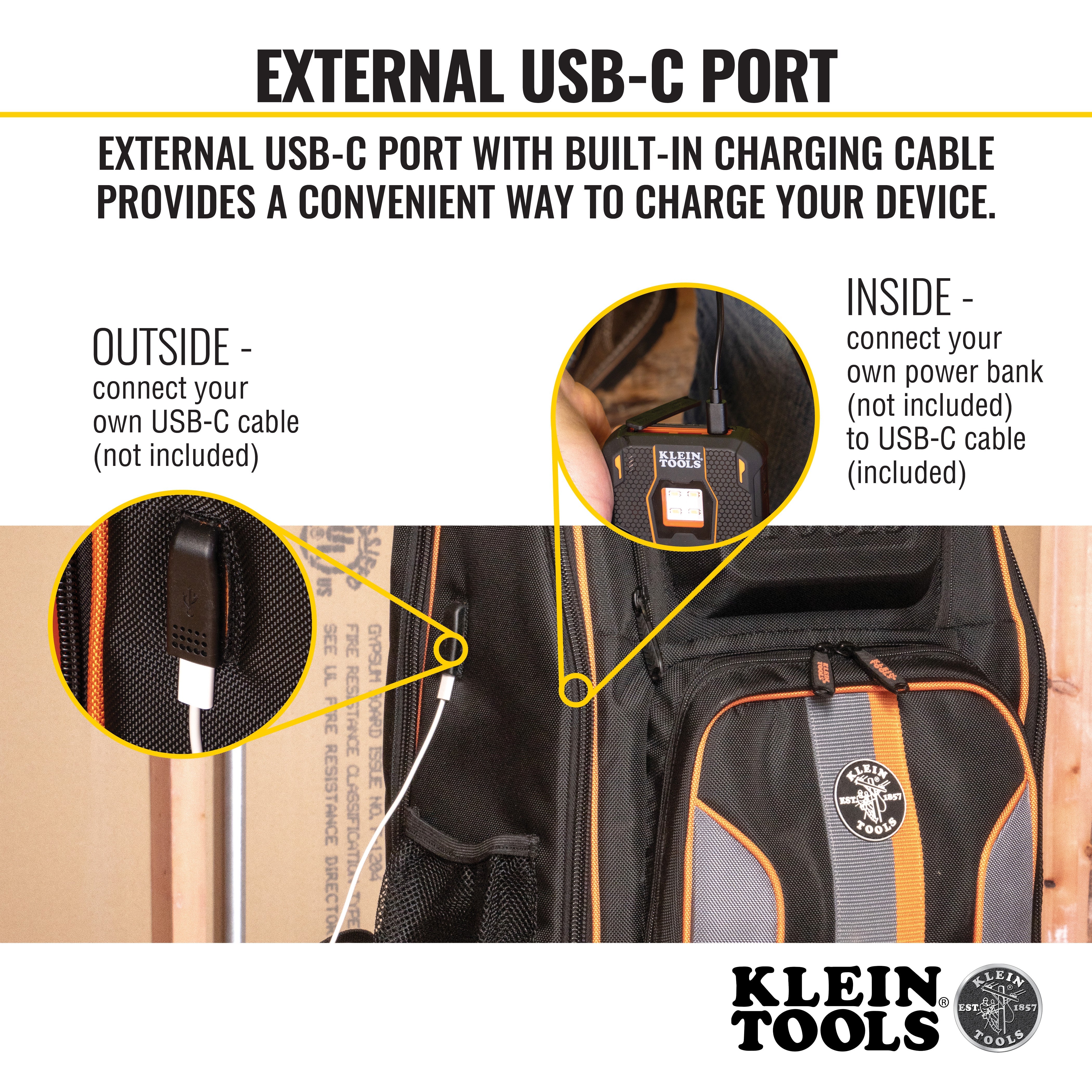 Klein Tools 62805BPTECH  Tradesman Pro™ XL Tech Tool Bag Backpack, 28 Pockets - Edmondson Supply