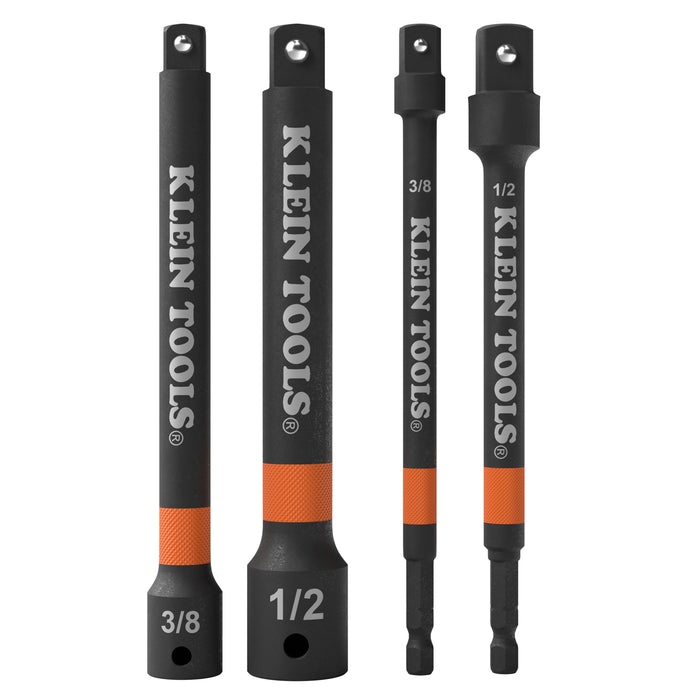 Klein Tools 65038A 6-Inch Impact Driver and Socket Extension Bar Set, 4-Piece - Edmondson Supply
