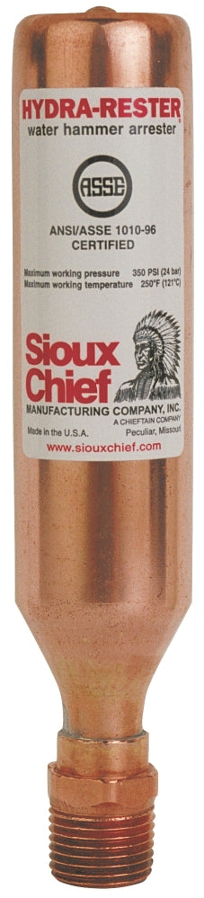 Sioux Chief 652-A HydraRester™ Water Hammer Arrester, 1/2" MIP, Type A - Edmondson Supply