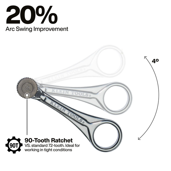 Klein Tools 65200MAG Slim-Profile Magnetic Mini Ratchet - Edmondson Supply