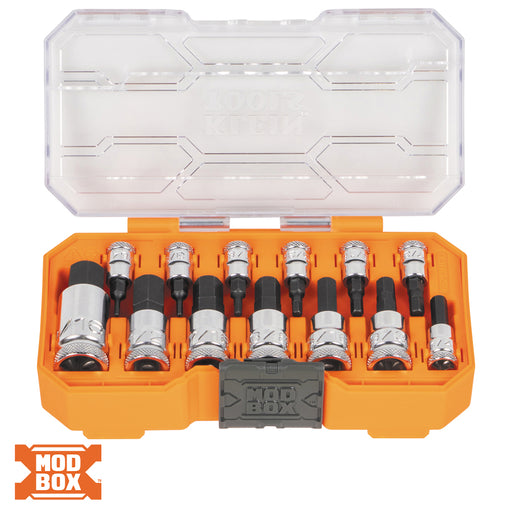 Klein Tools 65213HEX Knurled Hex Bit Socket Set, SAE, 13-Piece - Edmondson Supply