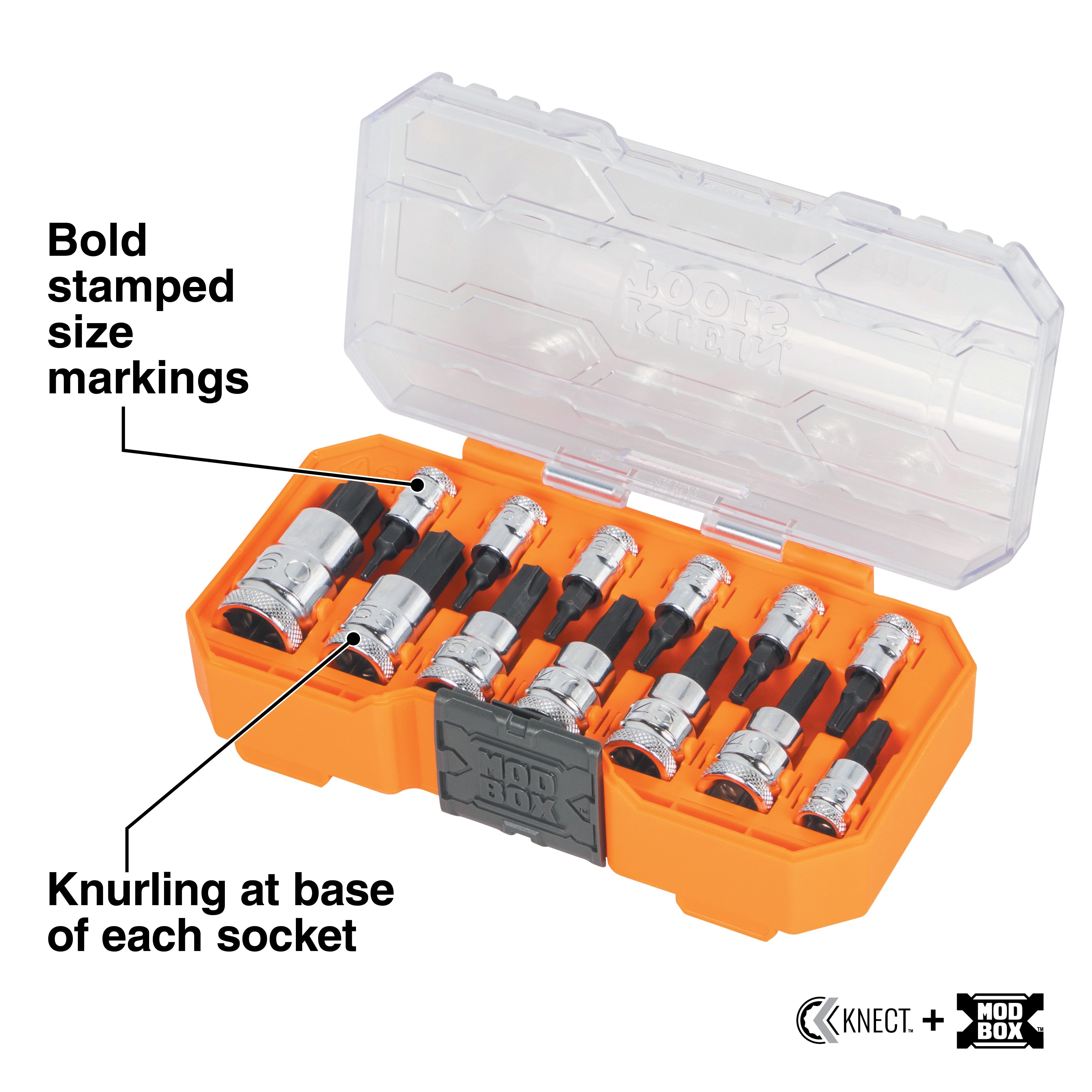 Klein Tools 65213TX Knurled TORX® Bit Socket Set, 13-Piece - Edmondson Supply