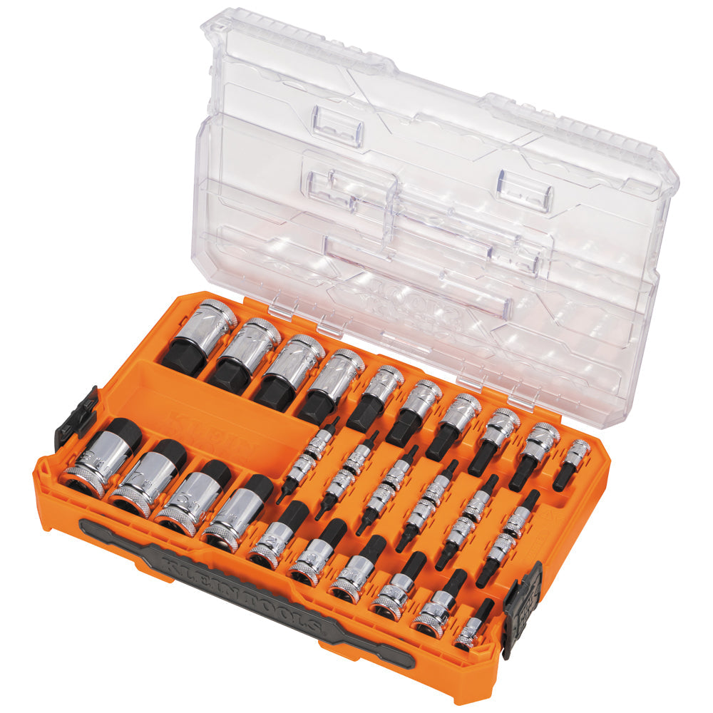 Klein Tools 65233HEX Knurled Hex Bit Socket Set, SAE and Metric, 33-Piece - Edmondson Supply