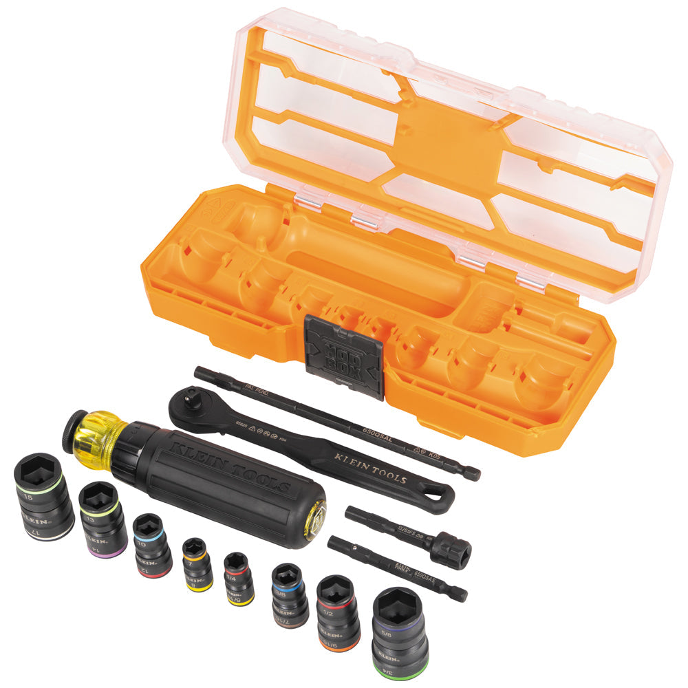 Klein Tools 65242 Flip-16 KNECT™ Ratcheting Impact Flip Socket Screwdriver Set - Edmondson Supply