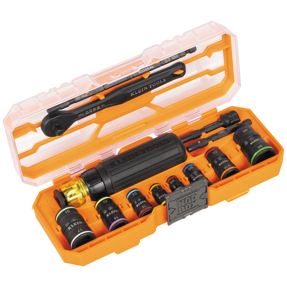 Klein Tools 65242 Flip-16 KNECT™ Ratcheting Impact Flip Socket Screwdriver Set - Edmondson Supply