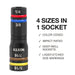 Klein Tools 652QS Quad-8 Deep-Well Heavy-Duty Impact Flip Sockets, SAE, 3-Piece - Edmondson Supply