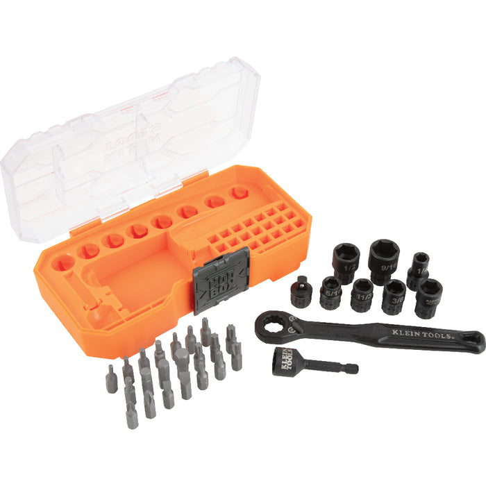 Klein Tools 65300 KNECT™ 1/4-Inch Drive Impact-Rated Pass Through Socket Set, 32-Piece - Edmondson Supply