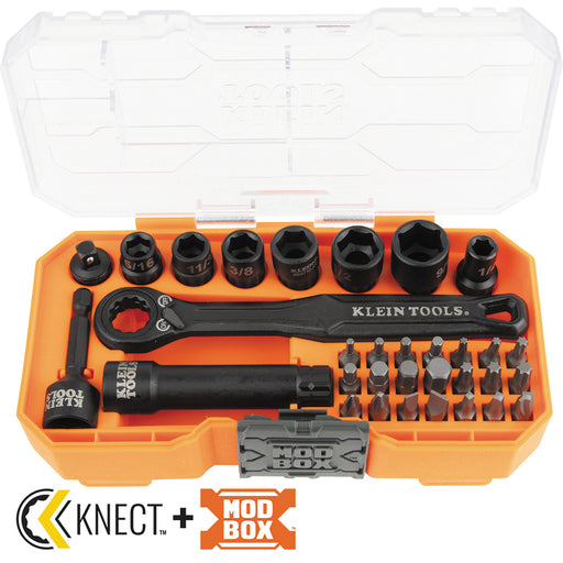 Klein Tools 65300 KNECT™ 1/4-Inch Drive Impact-Rated Pass Through Socket Set, 32-Piece - Edmondson Supply