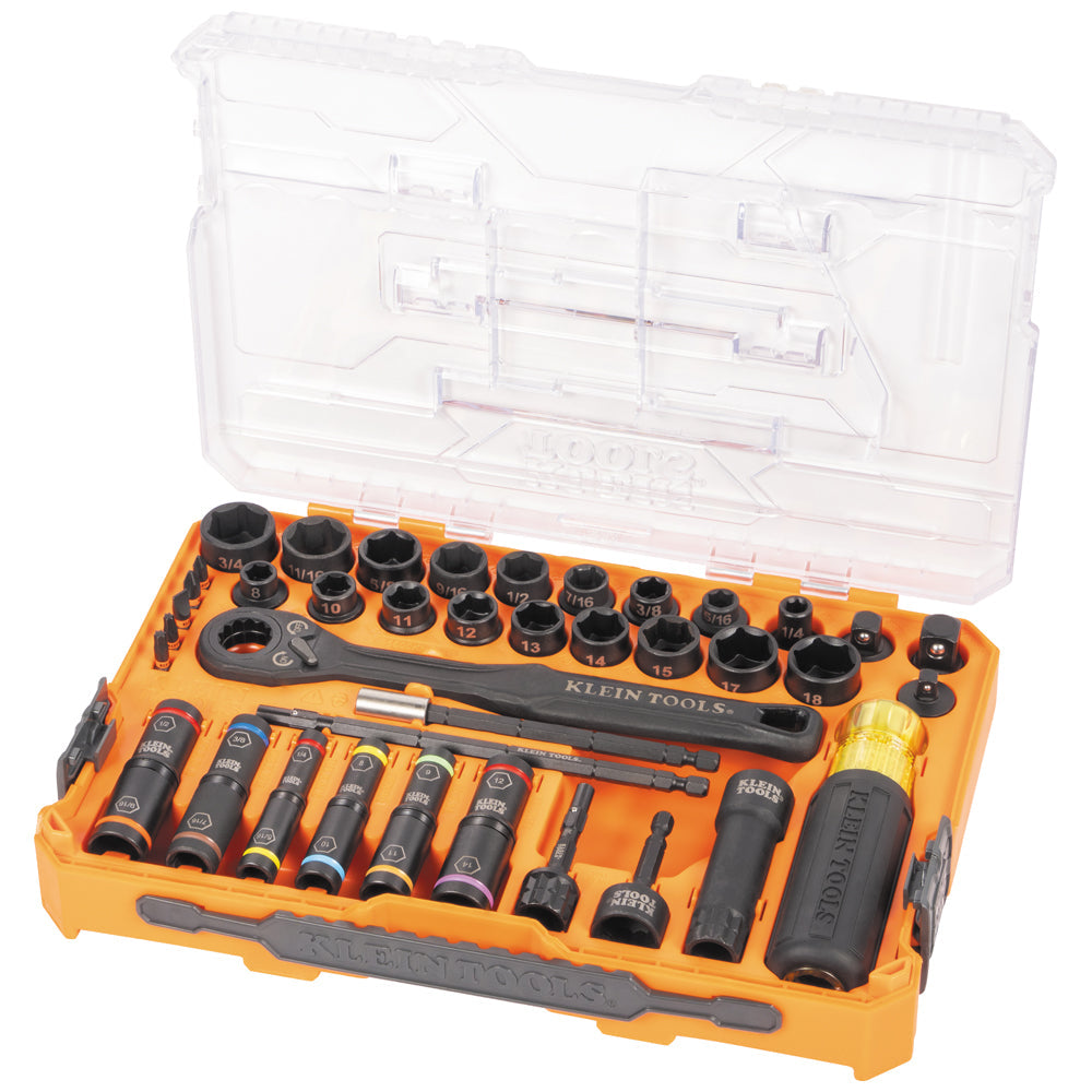 Klein Tools 65500KNECT KNECT™ Complete Impact Pass Through and Flip Socket Set, 39-Piece - Edmondson Supply