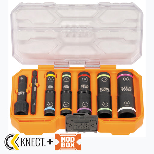 Klein Tools 65619 KNECT™ Flip-10 Heavy Duty Flip Impact Socket Set, Metric, 8-Piece - Edmondson Supply