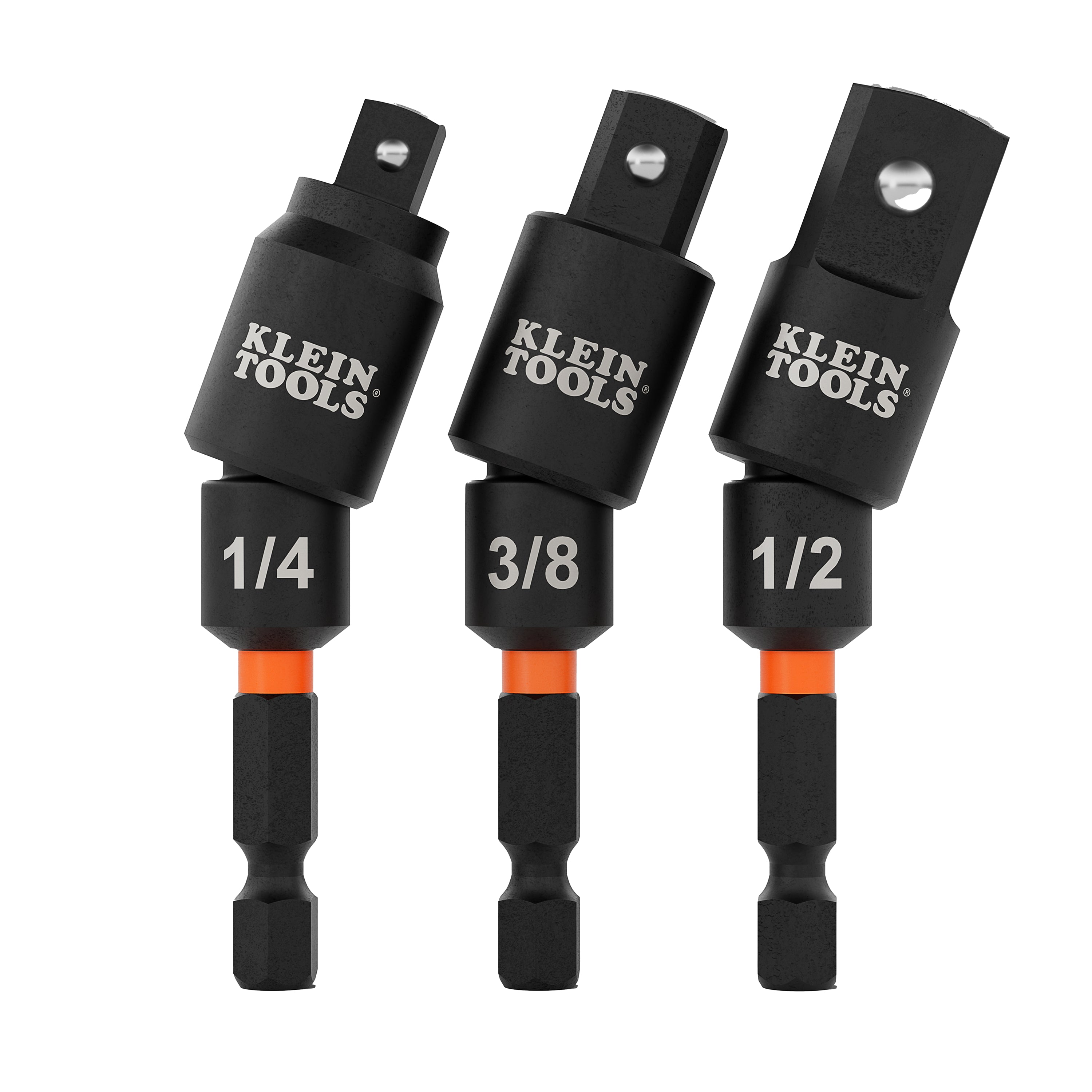 Klein Tools 65813SW Swivel Impact Driver Socket Adapter Set, 3-Piece - Edmondson Supply