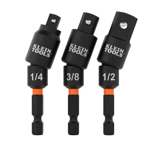 Klein Tools 65813SW Swivel Impact Driver Socket Adapter Set, 3-Piece - Edmondson Supply