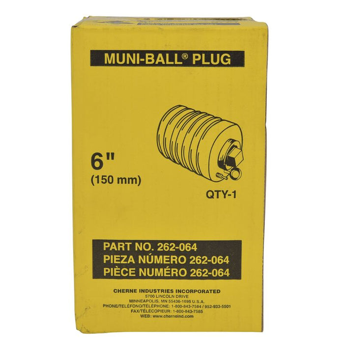 Cherne® 262064 6 in. Single-Size Plumbing Muni-Ball® Plug, 1-1/2" Bypass - Edmondson Supply