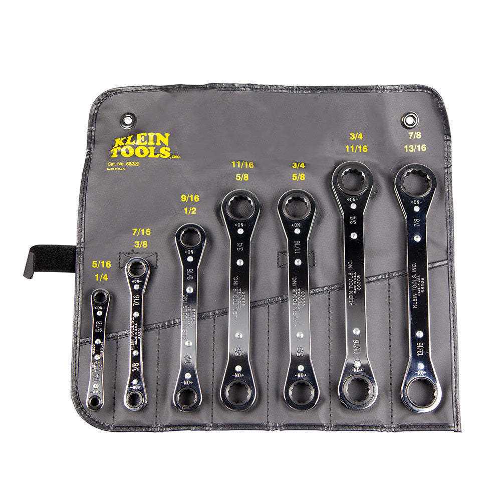 Klein Tools 68222 Ratcheting Box Wrench Set, 7-Piece - Edmondson Supply