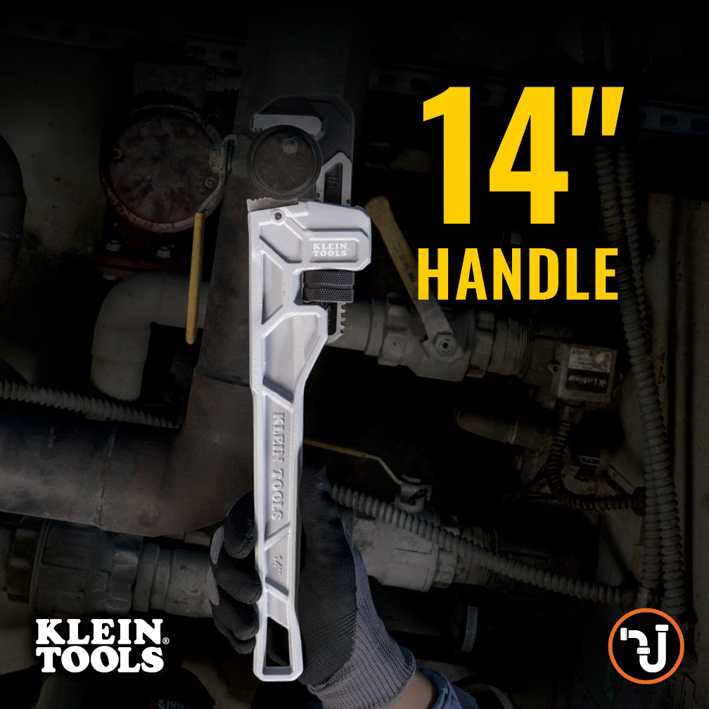 Klein Tools 68224 Adjustable Cast Aluminum Pipe Wrench, 14-Inch - Edmondson Supply