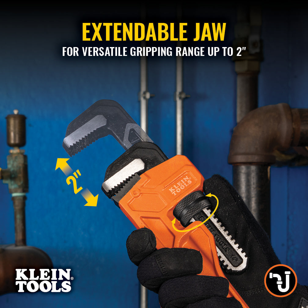 Klein Tools 68227 Adjustable Cast Iron Pipe Wrench, 14-Inch - Edmondson Supply