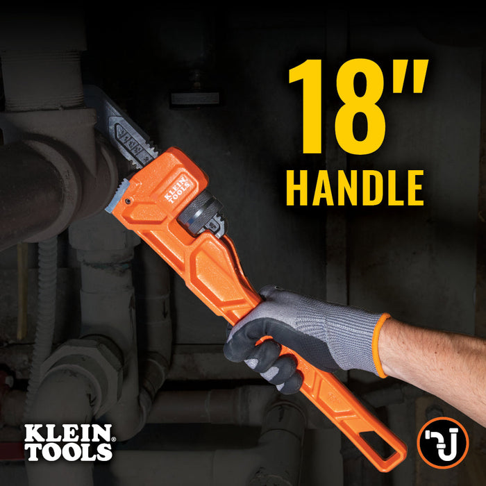 Klein Tools 68228 Adjustable Cast Iron Pipe Wrench, 18-Inch - Edmondson Supply