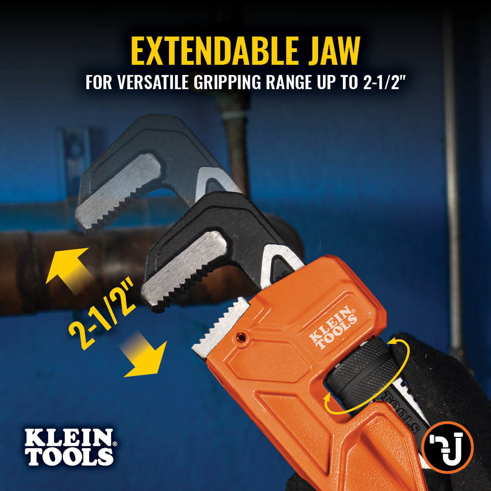 Klein Tools 68228 Adjustable Cast Iron Pipe Wrench, 18-Inch - Edmondson Supply