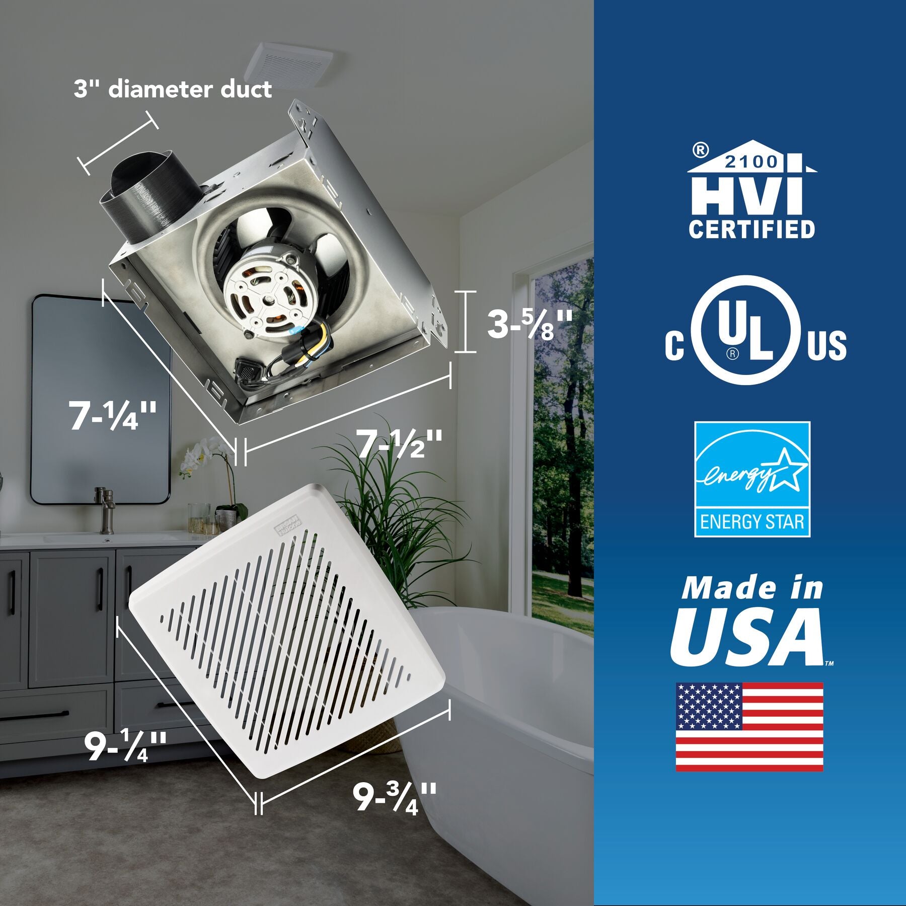 Broan-NuTone® 688ES Bath Exhaust Fan, 50 CFM, ENERGY STAR - Edmondson Supply