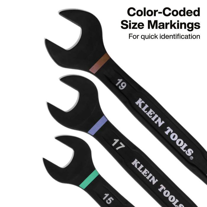 Klein Tools 69508M Ratcheting Combination Slide-Lock Wrench Set, Metric, 8-Piece - Edmondson Supply